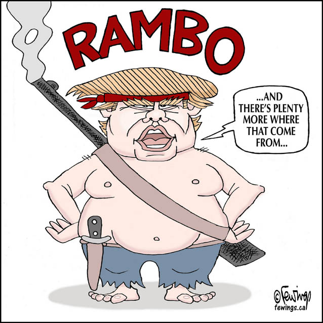 Trump Rambo | Fewings Cartoons